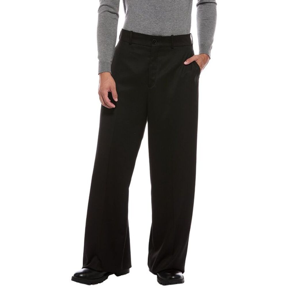Valentino Mens  Pleated Trouser, Black